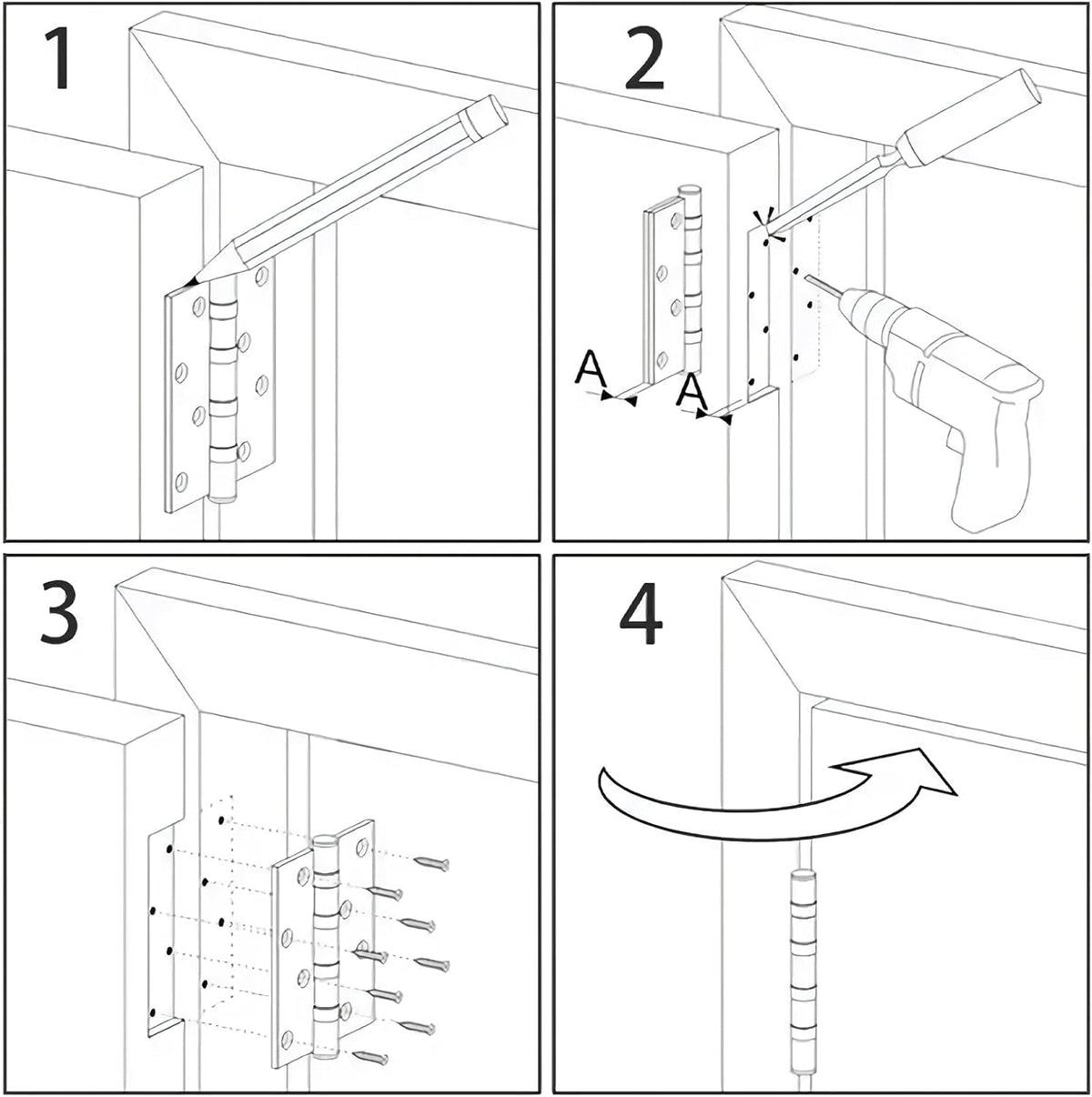 Cando 18-Pack Satin Nickel Door Hinges - Heavy Duty 3.5 Inch x 1/2" Rounded 5/8 Radius for Interior Doors
