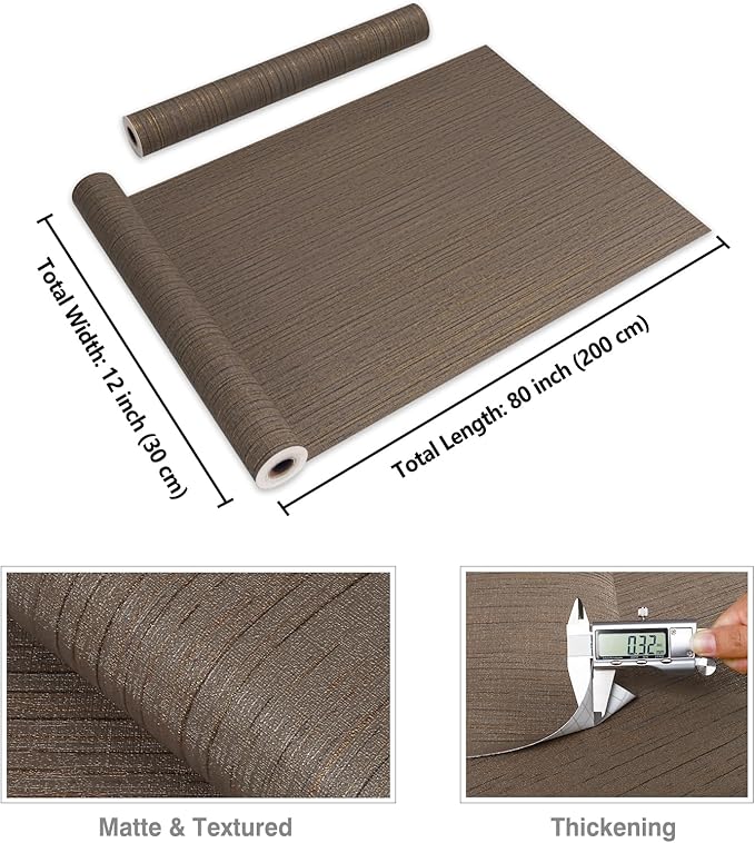 CRE8TIVE Dark Brown Grasscloth Peel and Stick Wallpaper Textured Grass Cloth