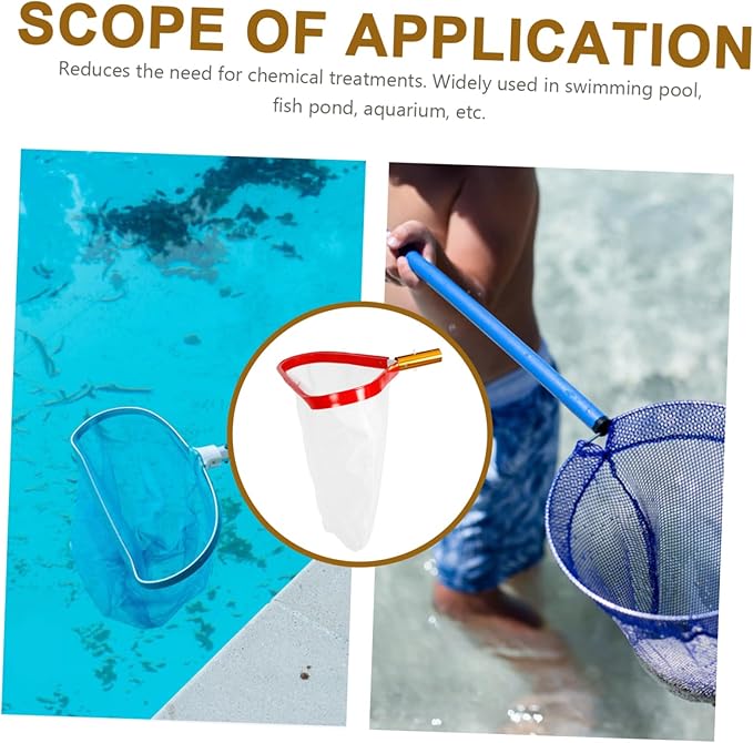 VANZACK 2pcs Leaf Net Swimming Pool Cleaning Supplies Pond Spoon Net Pool Fishing Net Fish Pond Cleaner Pool Scoop Net Pool Cleaning Net Accessories Pool Skimmer Tool Mesh Nets Aluminum