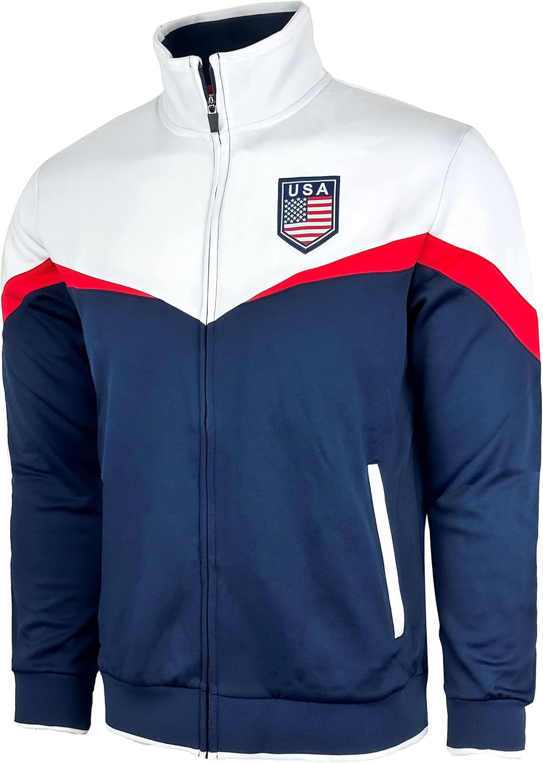 USA Boy's Track Jacket - Youth Full Zip Sweater with Zipper Pockets | Comfortable Fit