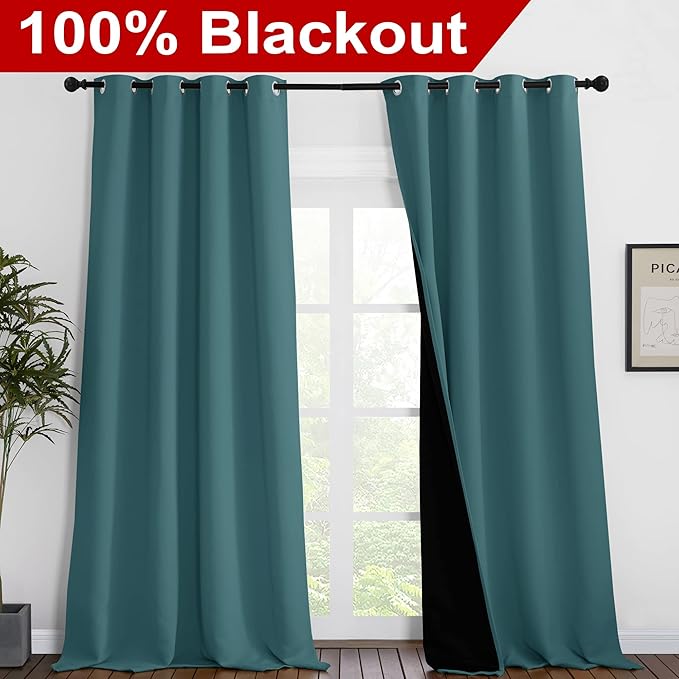 NICETOWN 100% Blackout Blinds, Laundry Room Decor Window Treatment Curtains