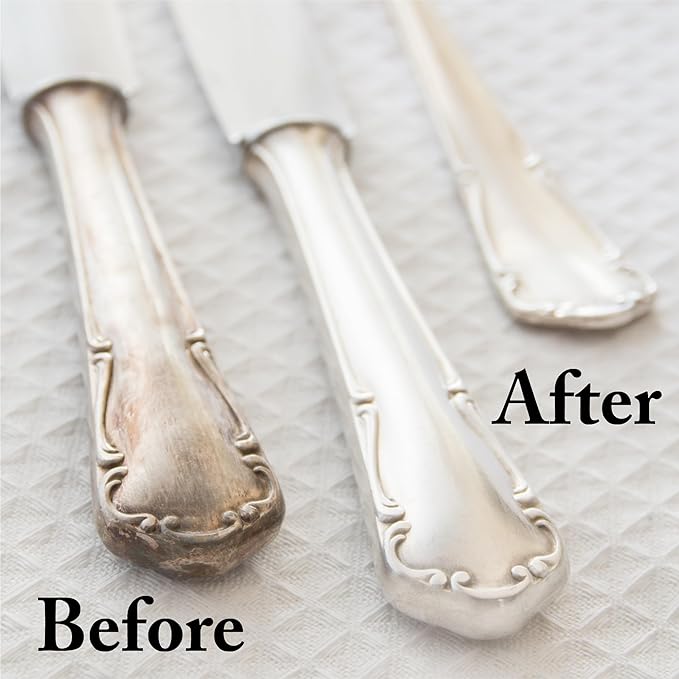 Goddard's Silver Polishing Cloth for Jewelry, Remove Tarnish on Plated or Sterling Silver, Gold, Antiques, and Leaves Tarnish Protection, 2 Cloths