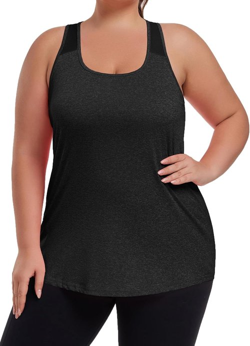 ForHailey Plus Size Athletic Tank Tops - Racerback Flowy Workout Shirts for Yoga & Running | Summer Sleeveless