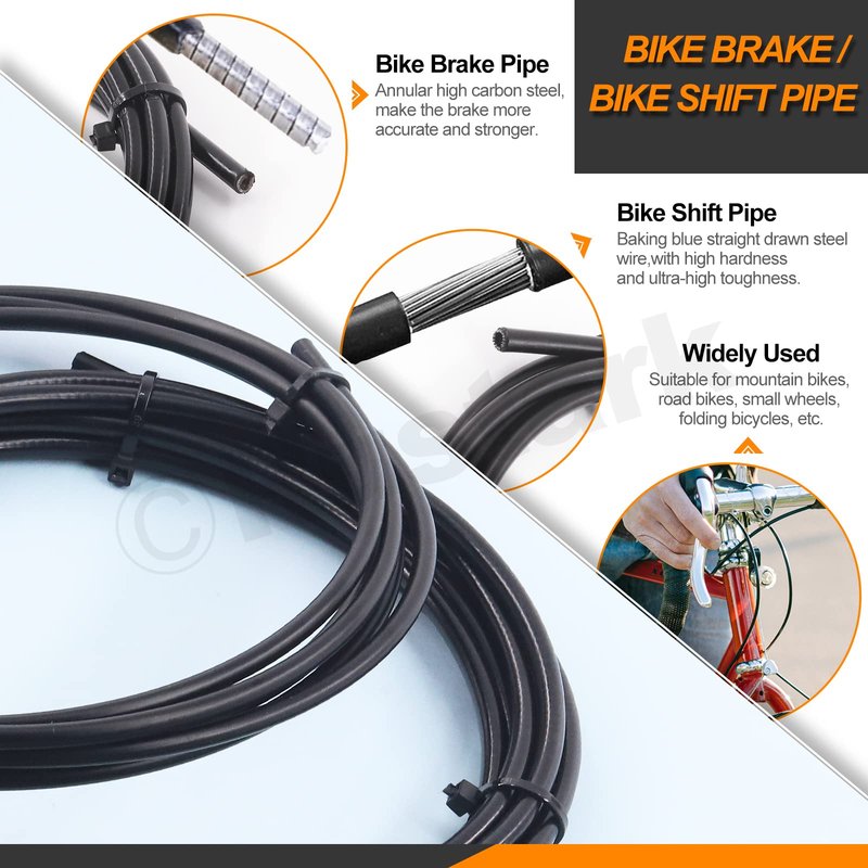 Rustark Stainless Steel Bike Cable Cutter and Brake Housing Cable Kit with End Caps and O-Rings for Mountain and Road Bikes