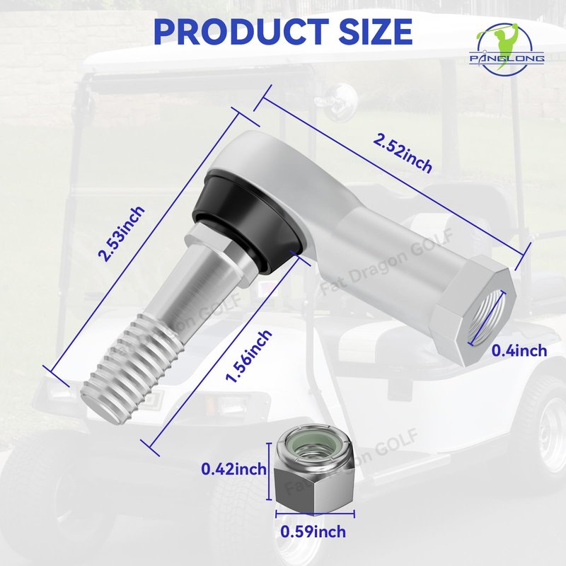 Panglong EZGO Tie Rod Ends, EZGO TXT Ball Joint Tie Rod End Kit-2PCS, for 2001-UP 36V EZGO TXT Golf Carts, Include Driver and Passenger Side, OEM Reference #70902-G01, 70902-G02