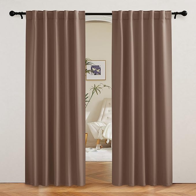 RYB HOME Blackout Curtains 80 inches Long Thermal Insulating Large Window