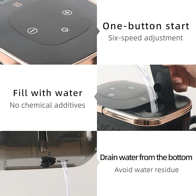 High Pressure Steam Cleaner Portable, 42oz Water Tank, 20s Fast Heat, 6 Settings & 4 Bar, Multi-Surface for Kitchen Floor Window Car Toilet, Home Use (Black)