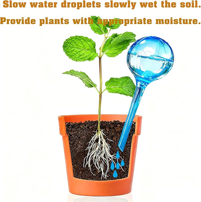Large 12pcs Plant Watering Globes - Automatic Plant Watering Bulbs for Indoor & Outdoor Potted Plants, Durable Plastic Garden Watering Devices
