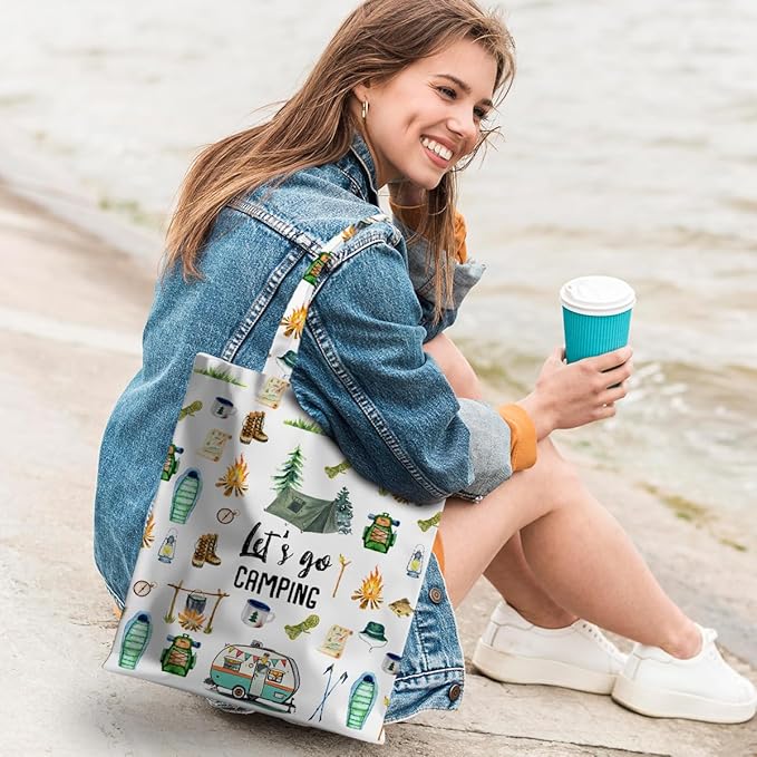 Animal Plant Tote Bag SeaTurtle Butterfly Cat Elephant Gifts Lemon Vegetable Themed Gifts Beach Bag for Camping
