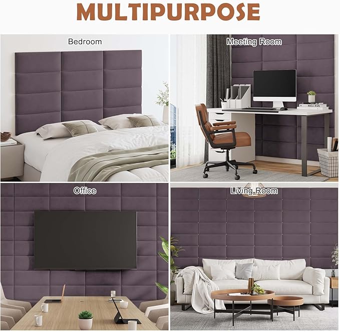 IFNOW Wall Mounted Upholstered Headboard Queen, 3D Peel and Stick Soundproof