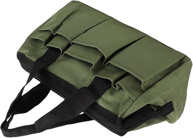 Generic Garden Tool Bag Organizer Heavy Duty 600D Oxford Cloth Toolbox with 11 Pockets for Gardening Work Green