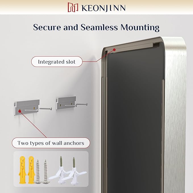 Keonjinn 32 x 36 Inch Brushed Nickel Bathroom Mirrors