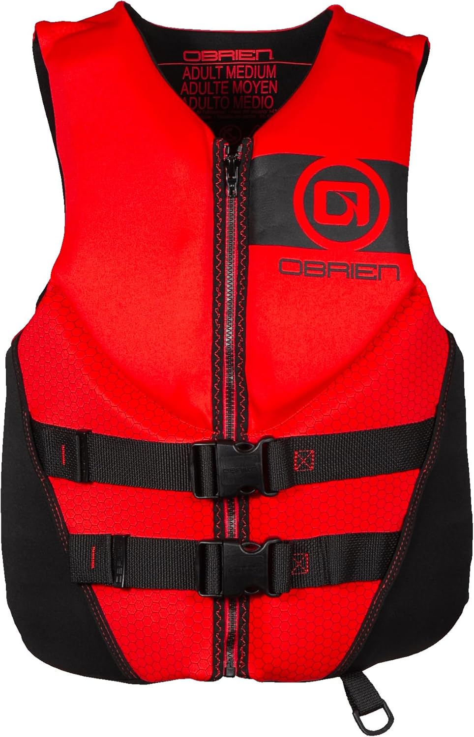 O'Brien Men’s Traditional RS Life Jacket - USCG Approved, Front Hinge, Wide Armholes, Zip Closure & Adjustable Belts