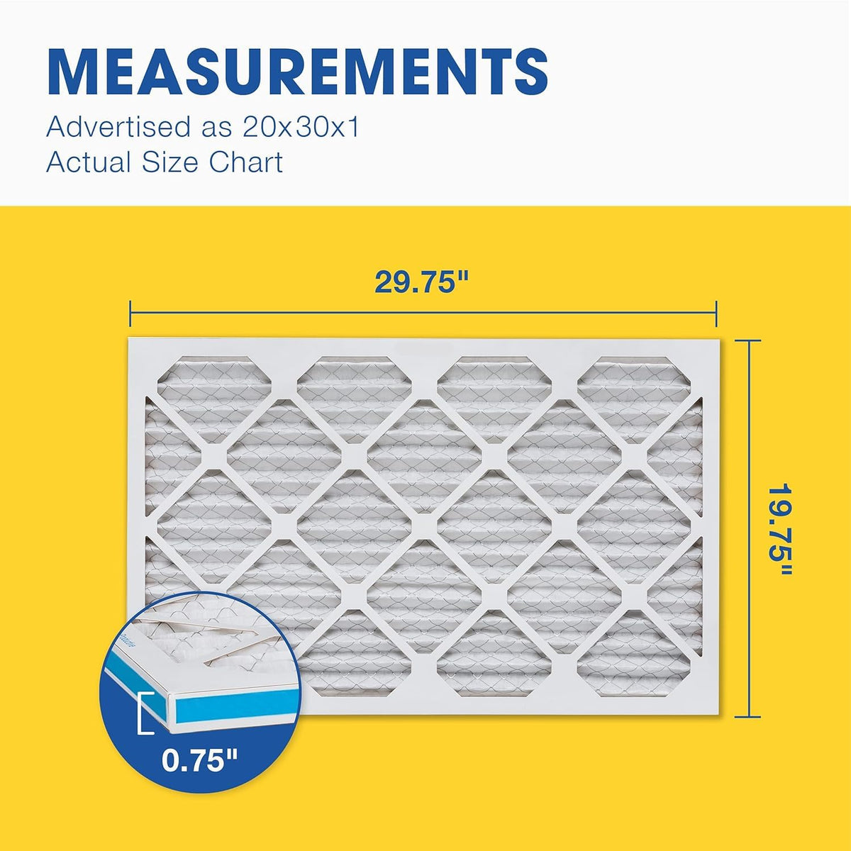Aerostar 20x30x1 MERV 13 Air Filter, 4 Pack Set of HVAC Furnace Filters, Electrostatic MPR 1500-1900 & FPR 10 (Actual Size: 19 3/4 x 29 3/4 x 3/4 inches)