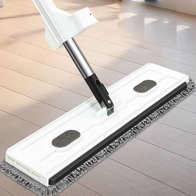 Flat Mop - Household Floor Cleaning System, Extra Wide with Extendable Handle for Hardwood Tile Vinyl, Reusable Microfiber Pads with 360° Rotation, Multi Tool for Home Garage Office Blue