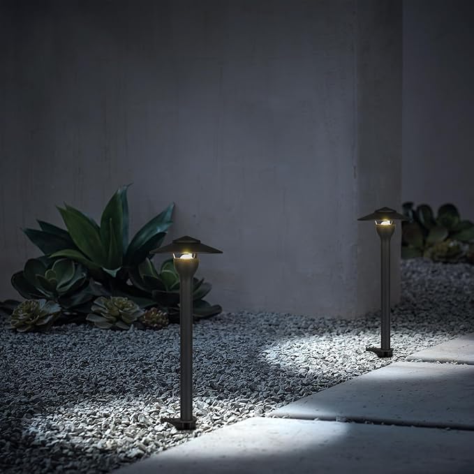 Low Voltage Pathway Lights LED Landscape Lights, 4.5W 12V AC/DC, 3000K Warm White, Cast-Aluminum, IP65 Waterproof, ETL Listed, for Yard, Walkway, Garden, 6 Pack