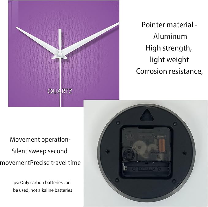XFM Purple Wall Clock for Women Girls Bedroom 20 Inch Modern Simple Wall Clocks