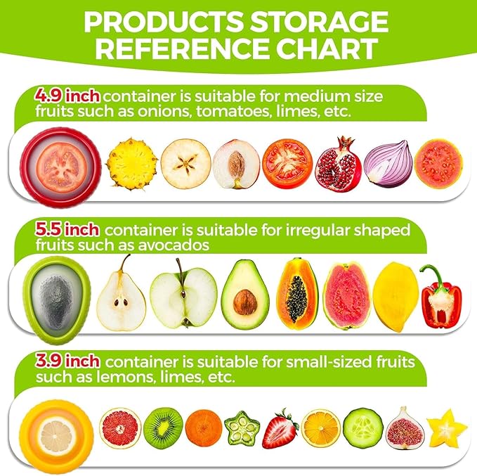 Avocado Saver and Holder - Reusable Storage Containers for Fridge - Avocado Pods, Avocado Keeper, Veggie Savers – Silicone Food Saver for Half Cut Avocados