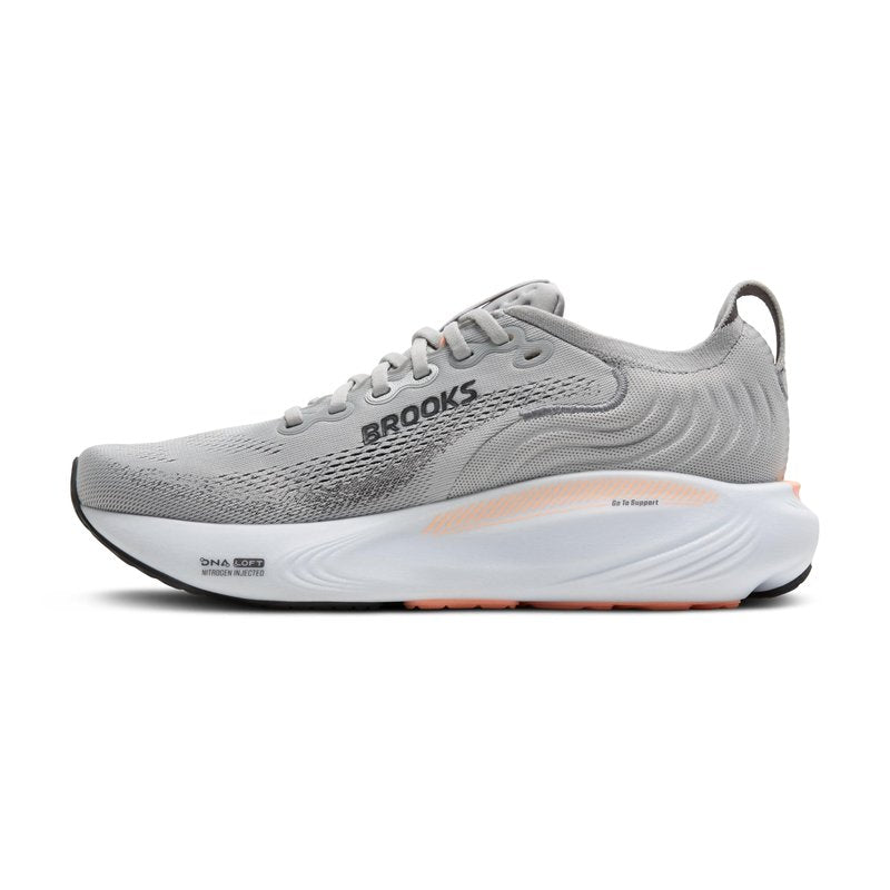 Brooks Women’s Adrenaline GTS 25 Supportive Running & Walking Shoe - Grey/Blackened Pearl/Coral - 5.5 Medium