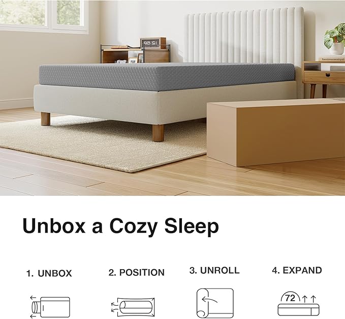 Novilla Full Mattress, 8 Inch Full Size Memory Foam Mattress for Cool Night Sleep & Pressure Relief, Thermally Balanced Foam Mattresses for Enhanced Support & Breathability, Bed Mattresses in a Box