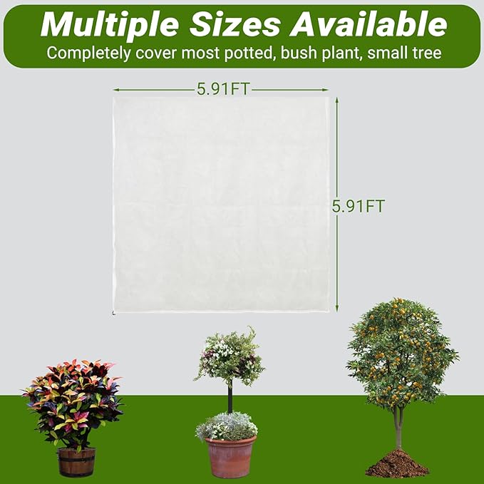 4 Pack Fruit Tree Netting Covers with Zipper & Drawstring – 5.9x5.9FT Ultra-Fine Mesh Garden Netting – Insect & Bird Barrier for Tree, Plant & Crop Protection