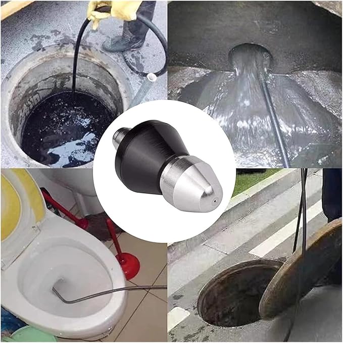 Sewer Cleaning Tool High Pressure Turbo Washer Nozzle Gutter Cleaning Tool Massage Clogged Pipes Opens Clogging Of Sewage Pipes(B)