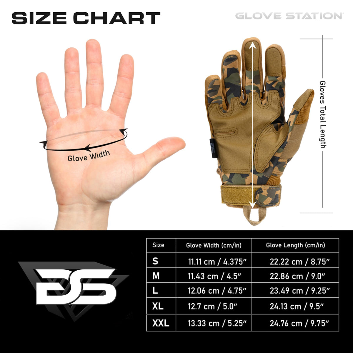 Glove Station Gloves for Men – Touchscreen Utility Gear with Hard Knuckle Protection Used in Motorcycle, Airsoft, & Outdoor Work Camouflage - Hard Knuckle Small