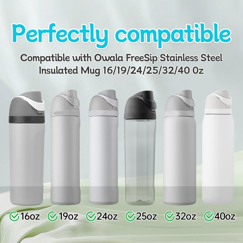 ZONBBEE 6pcs Replacement Stopper Compatible with Owala FreeSip 24oz 32oz,Water Bottle Top Gasket Lid for Owala 16/19/24/32/40oz Seal Bottle Mouth Cap Stopper Silicone Parts Insert Accessories