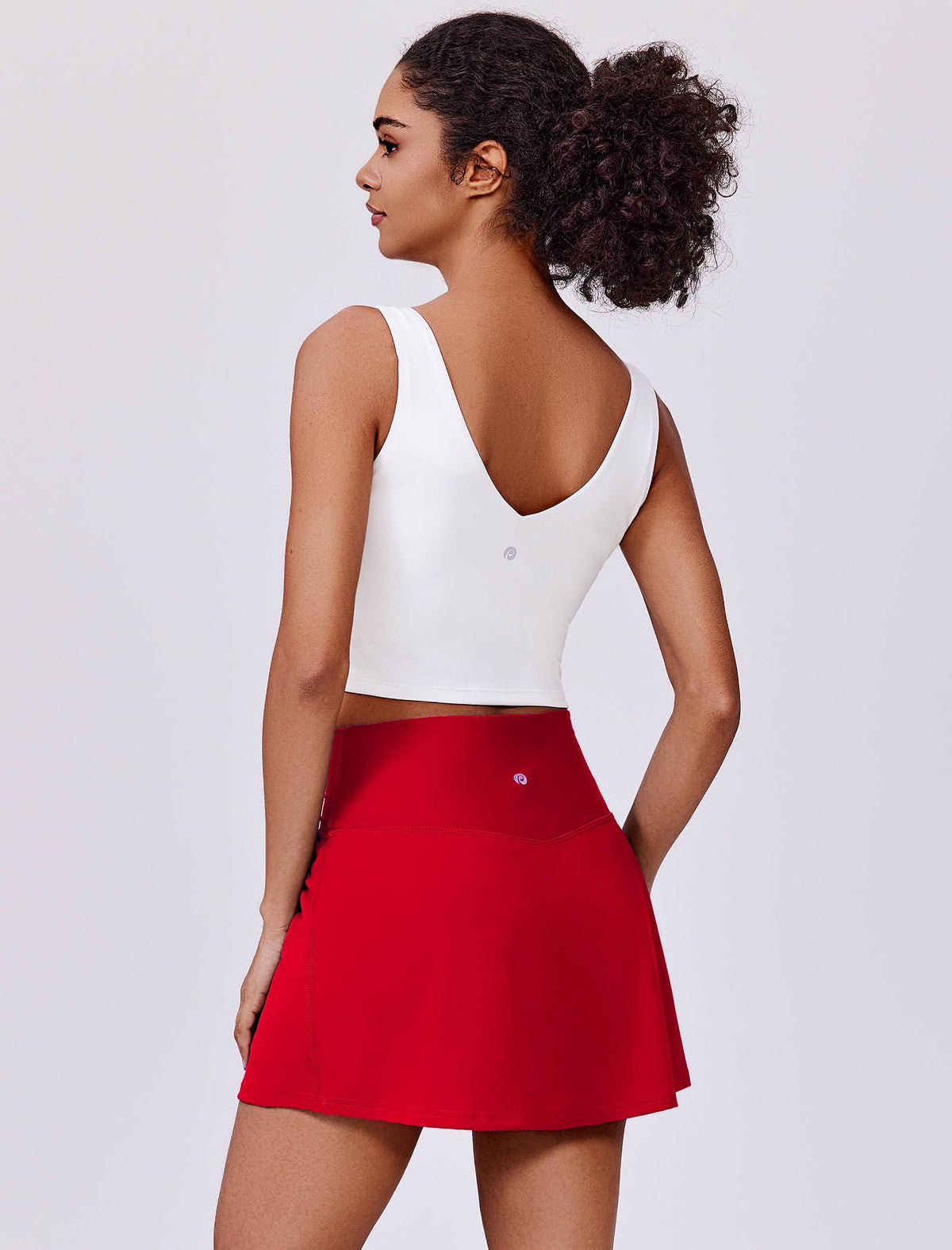 PINSPARK Skorts for Woman Stretchy Tennis Skirts Built-in Shorts Workout Skort Skirts Lightweight Golf Skort Activewear, Red XL