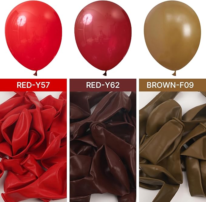 PartyWoo Burgundy Balloons 50pcs 5 Inch Small Dark Chestnut Red Maroon Balloons for Graduation Wedding Thanksgiving Birthday Bachelorette Citizenship Strawberry Theme Party Decorations Red-Y62