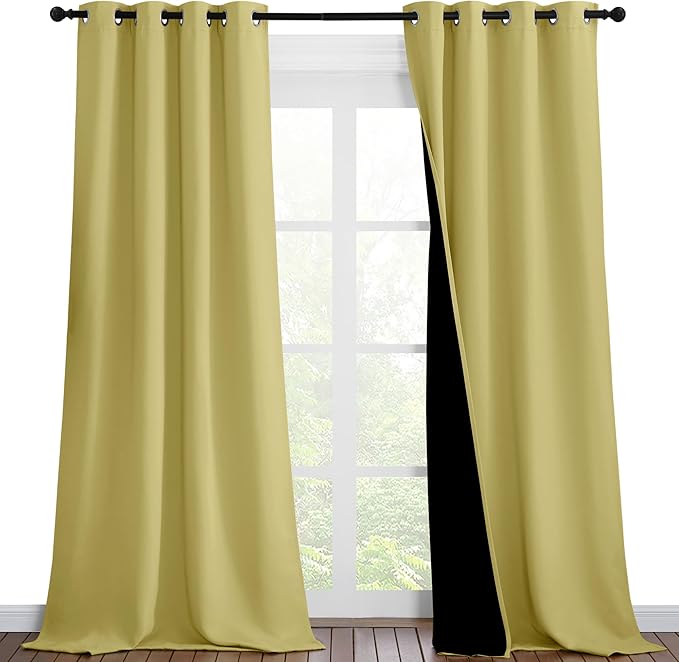 NICETOWN 100% Blackout Blinds, 46 inches x 96 inches, Laundry Room Decor Window