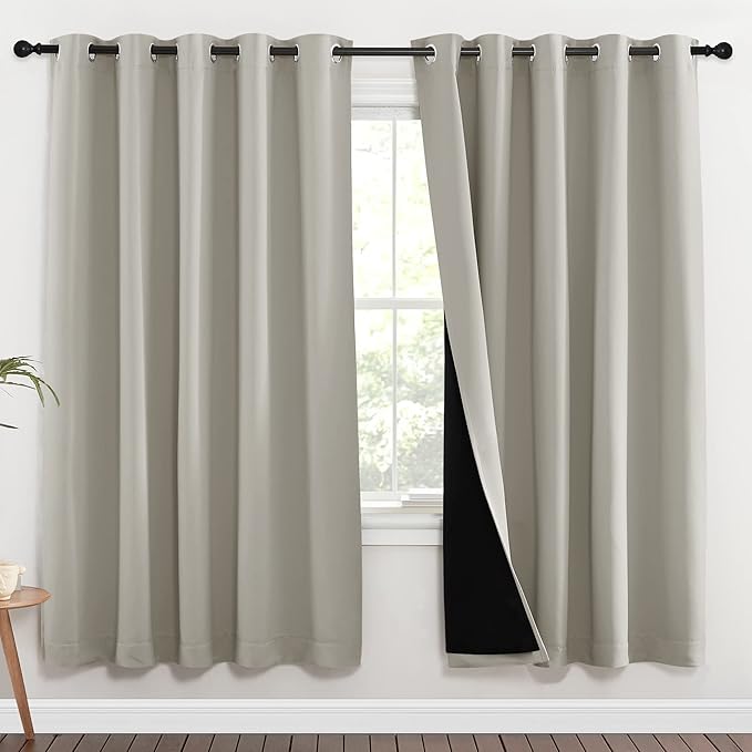 NICETOWN 100% Blackout Window Curtain Panels, Full Light Blocking Drapes