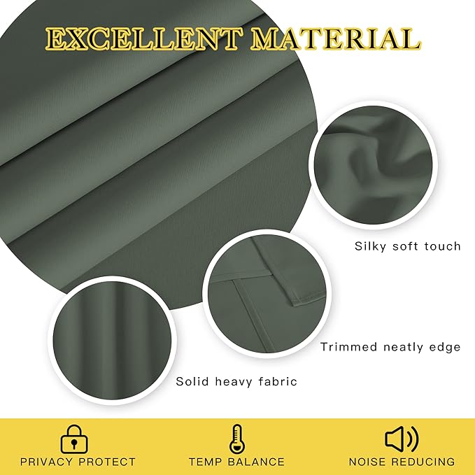 NICETOWN Blackout Living Room Curtain 95 inches Long