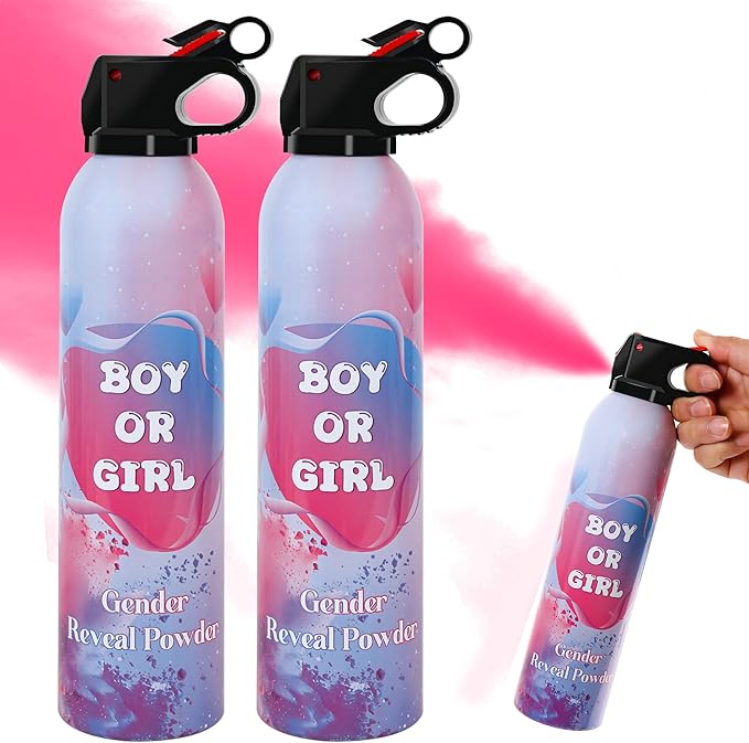 2 Pack Pink Gender Reveal Powder for Baby Girl, Color Powder or Dust for Gender Announcement Idea, Baby Shower Decoration, Supply, Party