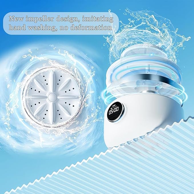 Ye02 Portable Washer | Ye02 Underwear Washer,Portable Rechargeable Cordless Miniature Washing Machine, Miniature Laundry Washing With 2 Modes Cleaning,Energy Class E