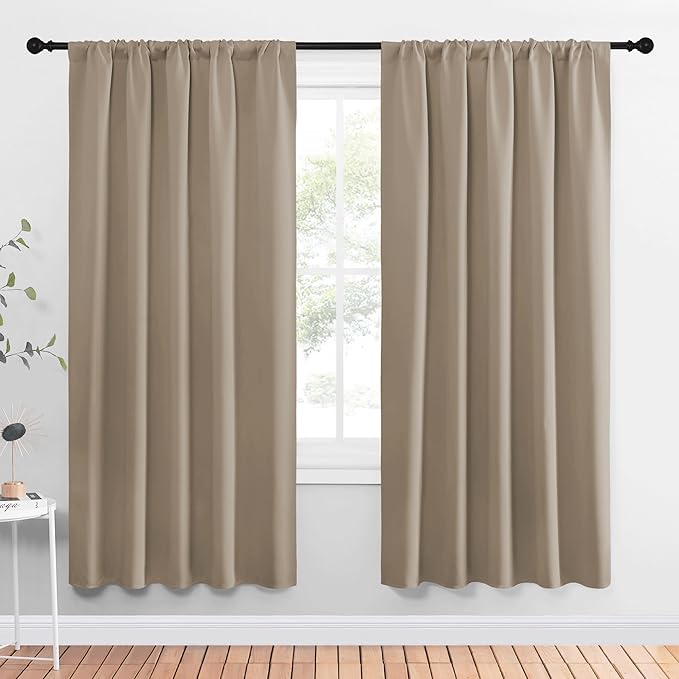 NICETOWN Window Curtains Blackout Drapes, 1 Pair, 52 by 72-Inch, Thermal
