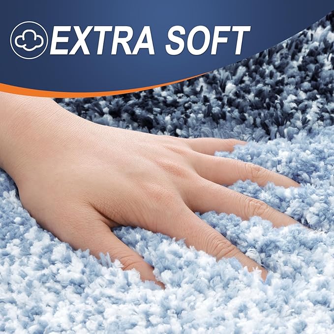 OLANLY Bathroom Rugs Mat 36x24, Extra Soft Absorbent Microfiber Bath Rugs, Rubber Backing, Quick Dry, Machine Washable Bath Mats for Bathroom Floor, Tub and Shower, Home Decor Accessories, Navy Blue