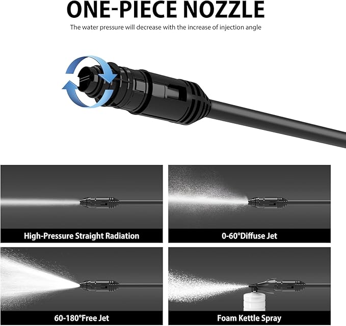 2800W Pressure Washer, 60Bar 500mL/H Portable Jet Washer Pressure Washers with Patio Cleaner, High Power Washing Machine Cleaner for Deep Cleaning Tools for Cars Patio Driveway Home Use