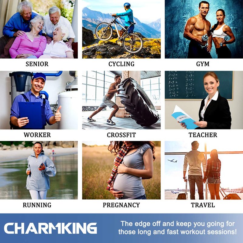 CHARMKING Compression Socks for Women & Men Circulation (3 Pairs) 15-20 mmHg is Best Athletic for Running, Flight Travel, Support, Cycling, Pregnant - Boost Performance, Durability (S/M, Multi 53)
