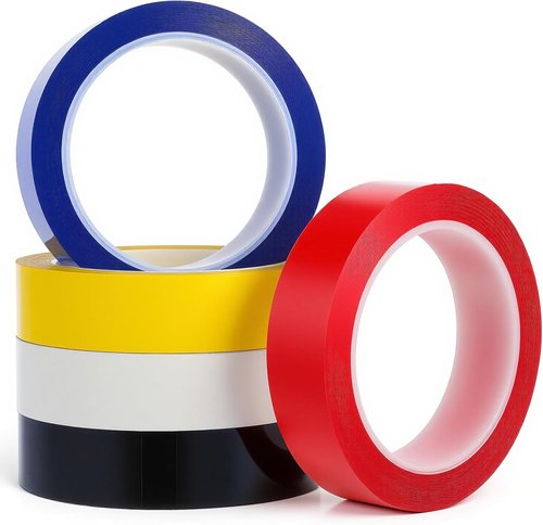 Floor Marking Tape - 5 Rolls, 1 Inch x 72 Yards | Ideal for Gym, Warehouse & Classroom Use