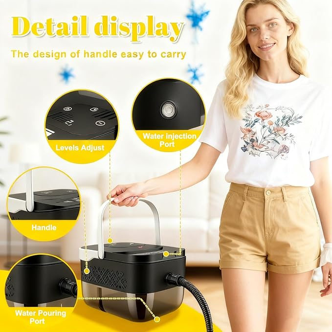 High Pressure Steam Cleaner Portable, 42oz Water Tank, 20s Fast Heat, 6 Settings & 4 Bar, Multi-Surface for Kitchen Floor Window Car Toilet, Home Use (Black)