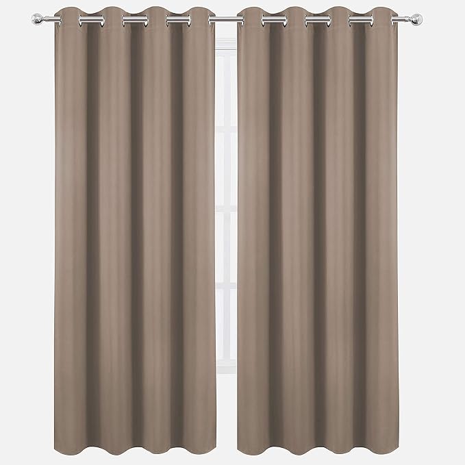 LEMOMO Cappuccino Thermal Blackout Curtains/52 x 84 Inch/Set of 2 Panels Room