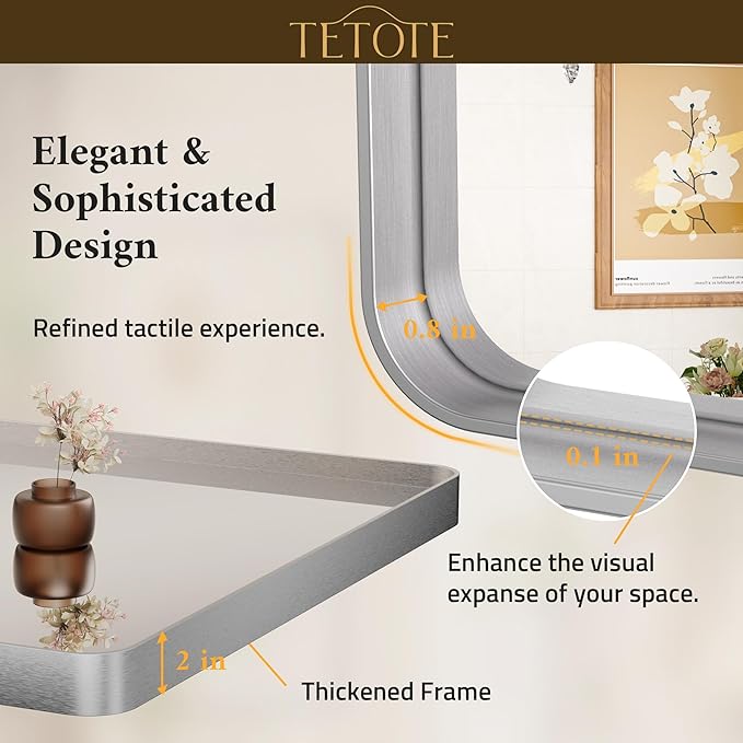 TETOTE 48 x 36 Inch Silver Mirrors