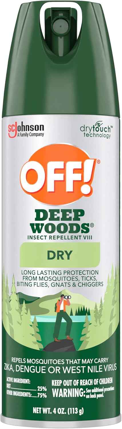 OFF! Deep Woods Mosquito & Tick Repellent Spray - 4 Oz, Non-Greasy, 2 Pack