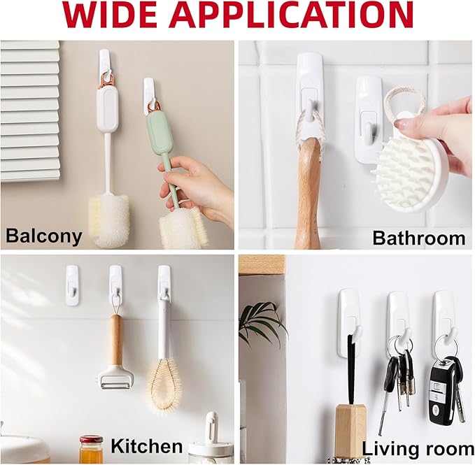 Sinfuo 20 Hooks for Hanging Variety Pack, Adhesive wall Hooks Heavy Duty