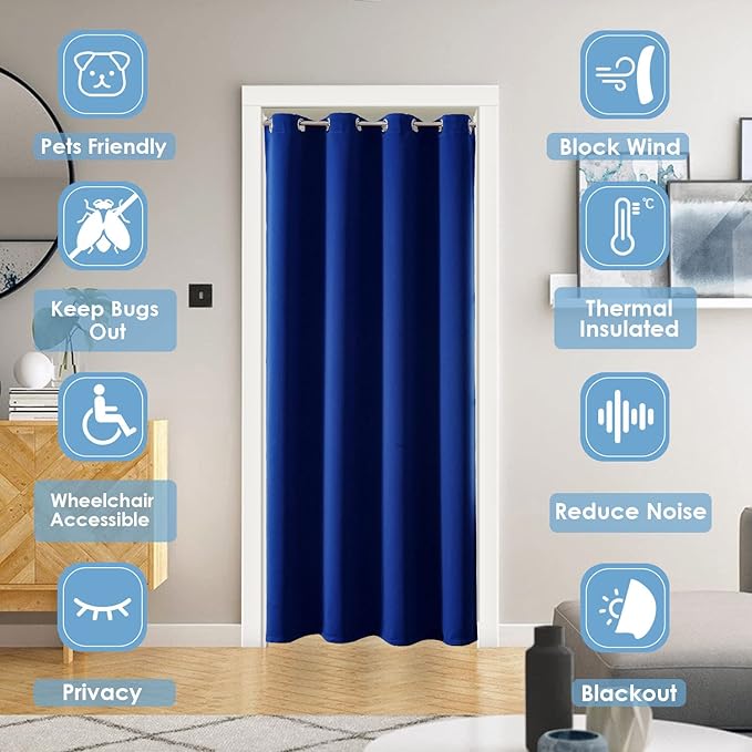 ChrisDowa Blackout Door Curtains