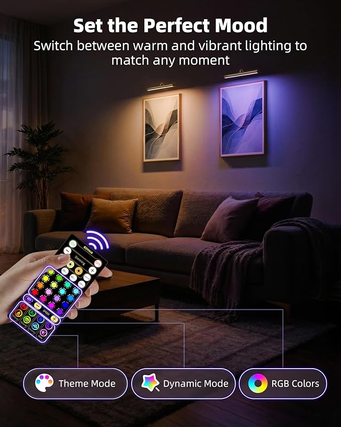 EZVALO 13in Picture Light for Wall, 4000mAh Rechargeable Art Light