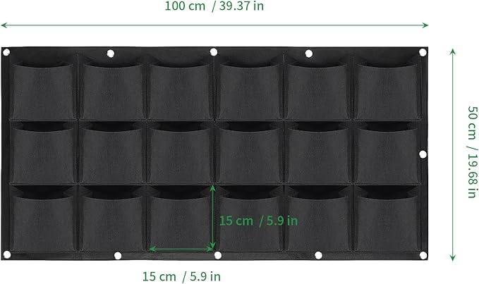ZOENHOU 2 Pack Total 36 Roomy Pockets Horizontal Garden Planter, Waterproof