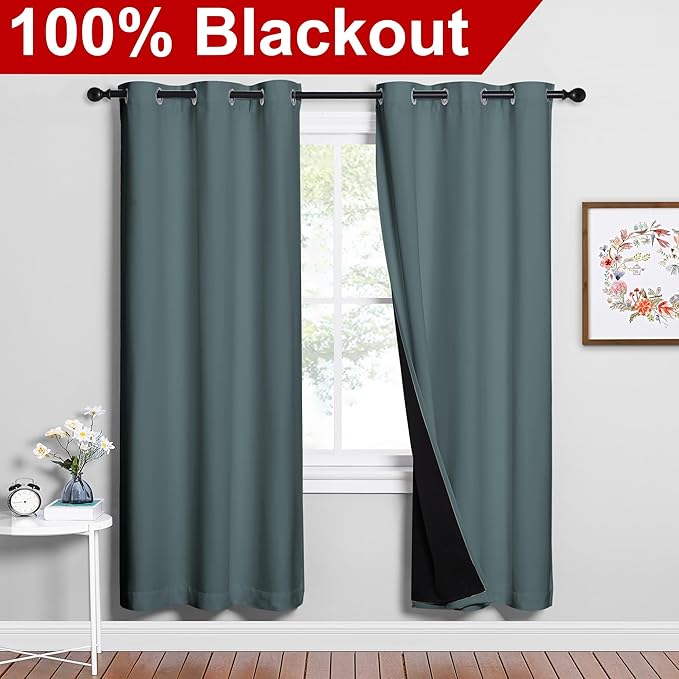 NICETOWN Full Shade Curtain Panels, Pair of Thermal Insulated & Energy