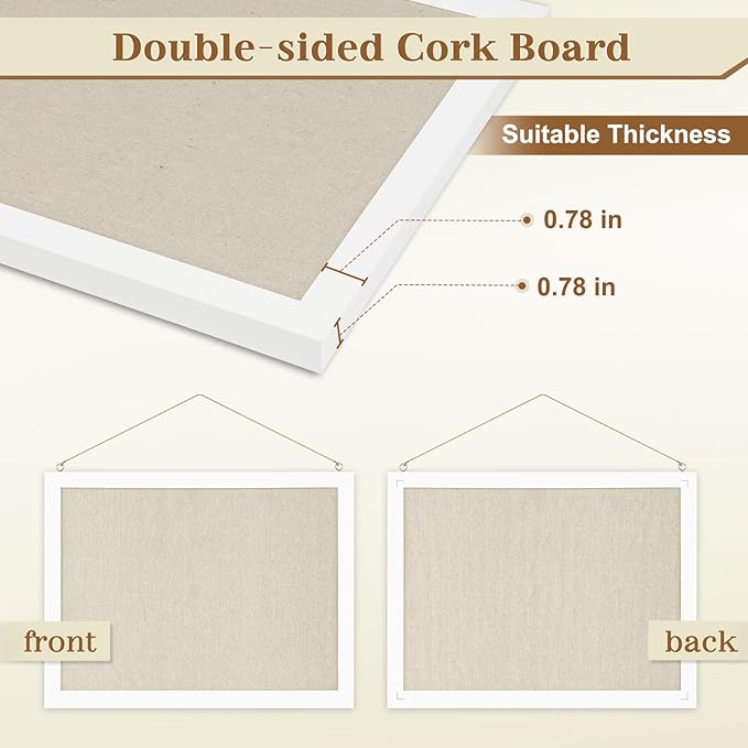 2-Pack Double-Sided Cork Board